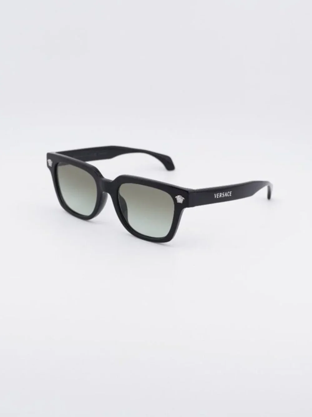 Versace VE4510U GB1/8E Sunglasses Black Square Frame, Green Lenses